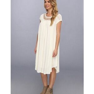 Free People Boho Sundancer Crochet Dress Size  Xs Ivory Beach Sun Dress Boho